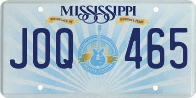 MS license plate JOQ465