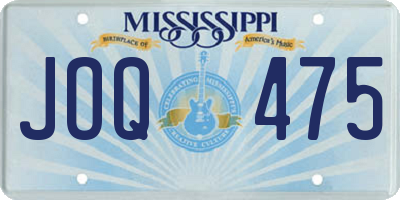 MS license plate JOQ475