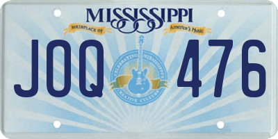 MS license plate JOQ476