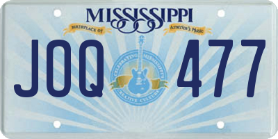 MS license plate JOQ477