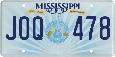 MS license plate JOQ478