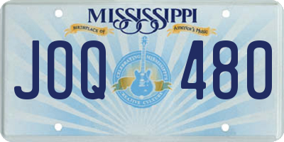 MS license plate JOQ480