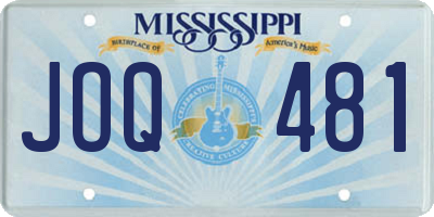 MS license plate JOQ481