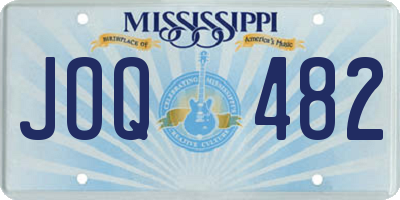 MS license plate JOQ482