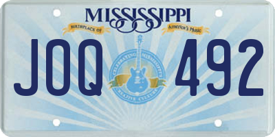 MS license plate JOQ492
