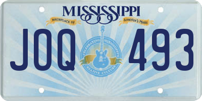 MS license plate JOQ493