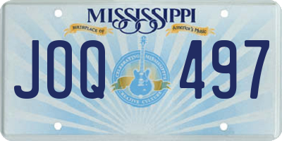 MS license plate JOQ497