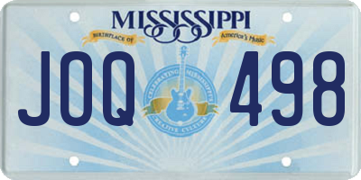 MS license plate JOQ498
