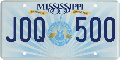 MS license plate JOQ500
