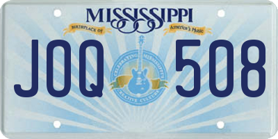 MS license plate JOQ508