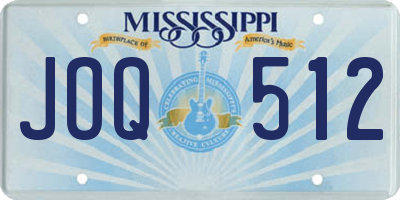 MS license plate JOQ512