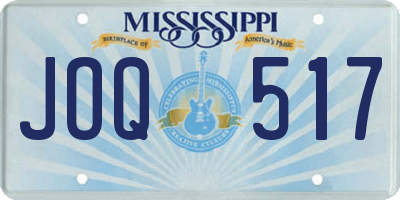 MS license plate JOQ517
