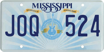 MS license plate JOQ524
