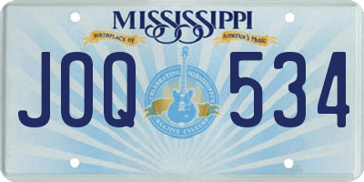MS license plate JOQ534