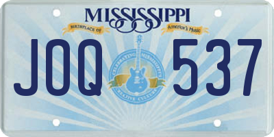 MS license plate JOQ537