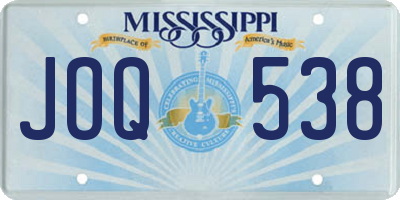 MS license plate JOQ538