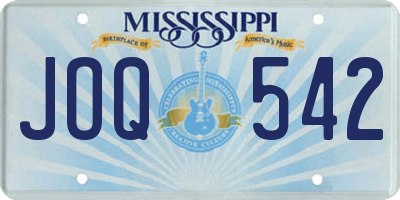 MS license plate JOQ542