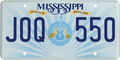 MS license plate JOQ550