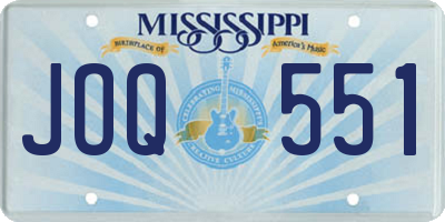 MS license plate JOQ551