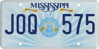 MS license plate JOQ575