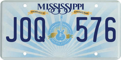 MS license plate JOQ576