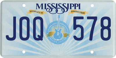 MS license plate JOQ578