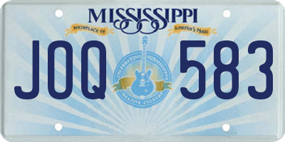 MS license plate JOQ583