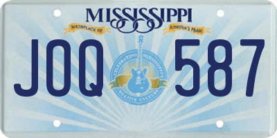 MS license plate JOQ587