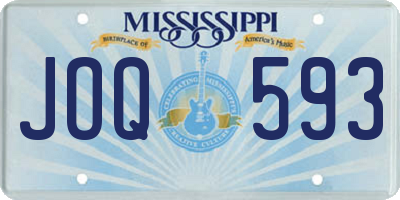 MS license plate JOQ593