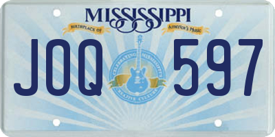 MS license plate JOQ597