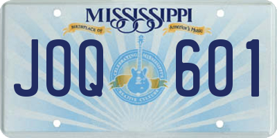 MS license plate JOQ601