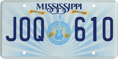 MS license plate JOQ610