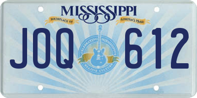 MS license plate JOQ612