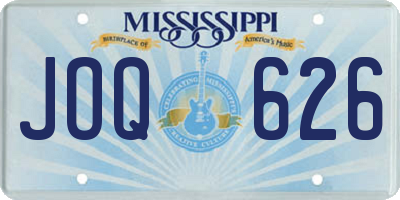 MS license plate JOQ626
