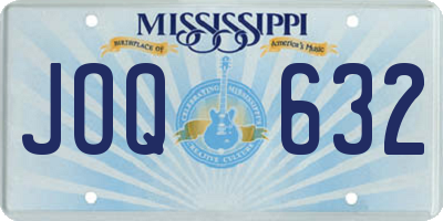 MS license plate JOQ632