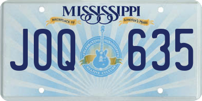 MS license plate JOQ635