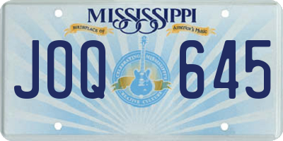 MS license plate JOQ645