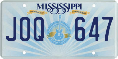MS license plate JOQ647