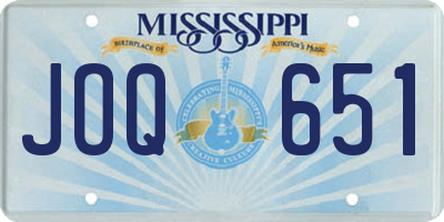 MS license plate JOQ651