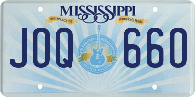 MS license plate JOQ660