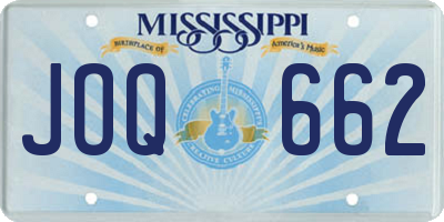 MS license plate JOQ662