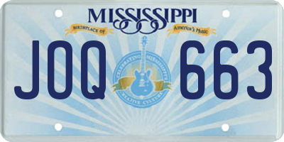 MS license plate JOQ663