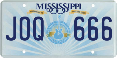 MS license plate JOQ666