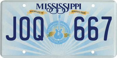 MS license plate JOQ667