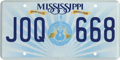 MS license plate JOQ668