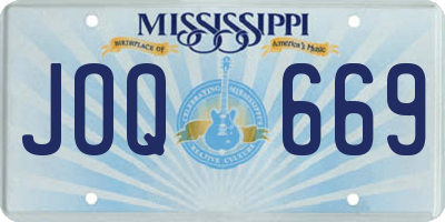 MS license plate JOQ669