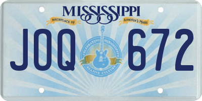 MS license plate JOQ672