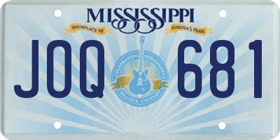 MS license plate JOQ681