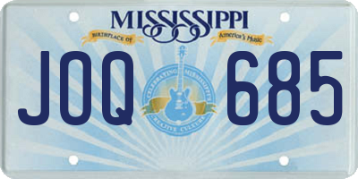 MS license plate JOQ685