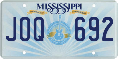 MS license plate JOQ692